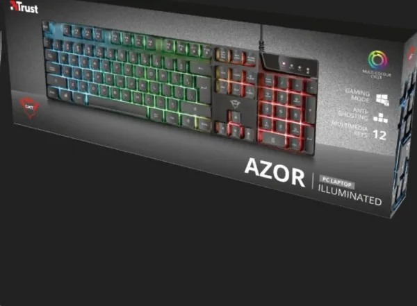 TRUST herní klávesnice GXT 835 Azor Illuminated Gaming Keyboard CZ/SK
