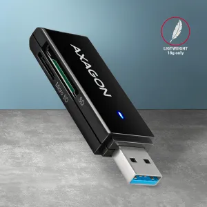 AXAGON CRE-S2N, USB-A 3.2 Gen 1 - čítačka kariet SUPERSPEED, 2-slotová a lun SD/microSD, podpora UHS-I