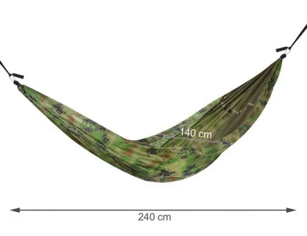 Hojdacia turistická xxl sieť 140x260cm army | jaks