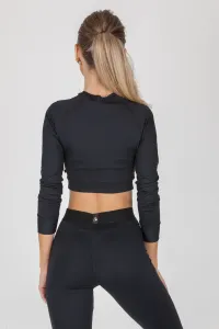 GoldBee Crop-Top s dlouhým rukávom BeClassic Black Velikost: M