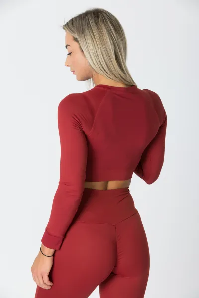 GoldBee Crop-Top BeClassic Brick Red Velikost: L