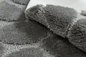 Kúpeľňový koberček SUPREME STONES kamienky, sivý kruh