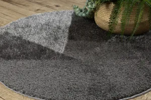 Kúpeľňový koberček SYNERGY glamour / lurex, sivý kruh