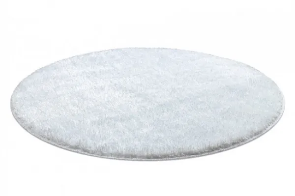 Kúpeľňový koberček SYNERGY glamour / lurex, biely kruh