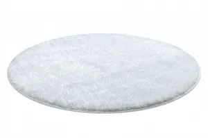 Kúpeľňový koberček SYNERGY glamour / lurex, biely kruh