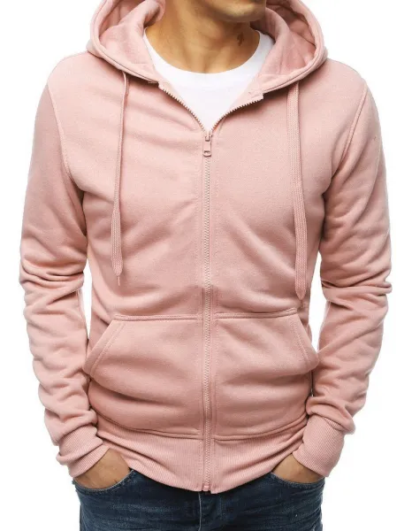 Moderná mikina na zips s kapucňou ružová-muži