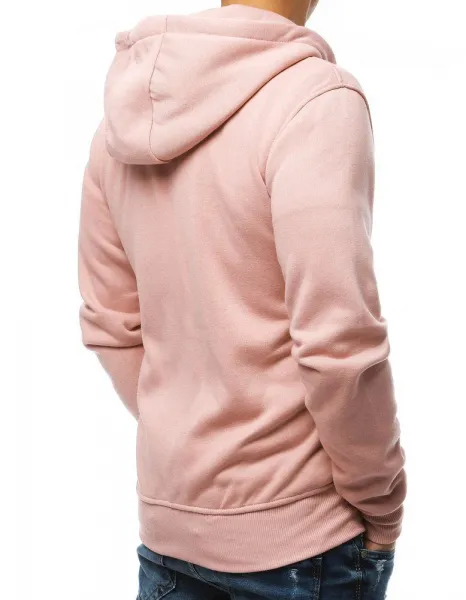 Moderná mikina na zips s kapucňou ružová-muži