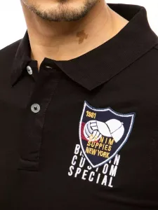 Moderná pánska polokošeľa s potlačou čierna