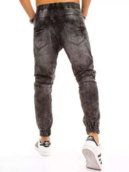 Pánske moderné jogger rifle tmavo-šedé