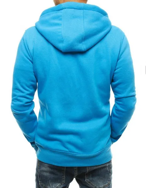 Moderná mikina na zips s kapucňou modrá-muži
