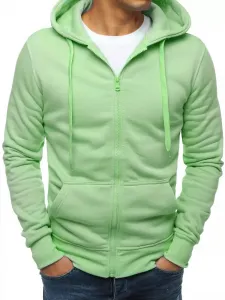 Moderná mikina na zips s kapucňou zelená-muži