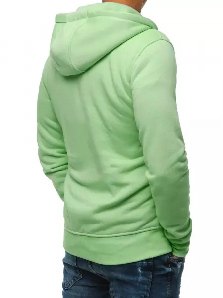 Moderná mikina na zips s kapucňou zelená-muži