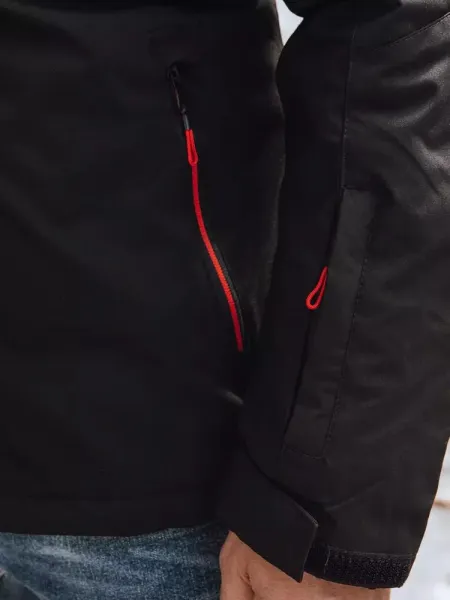 Štýlová zimná čierna bunda pre pánov
