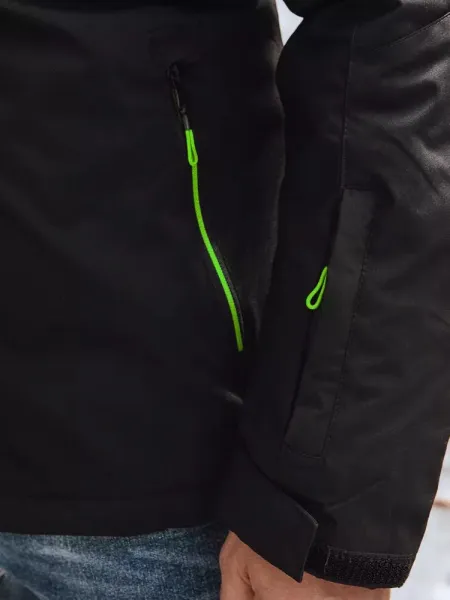 Štýlová zimná čierna bunda pre pánov