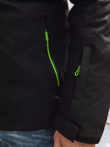 Štýlová zimná čierna bunda pre pánov