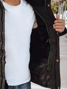 Štýlová zimná čierna bunda pre pánov