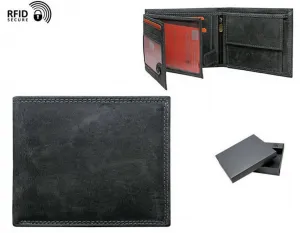 Kožená peňaženka v čiernej farbe RFID