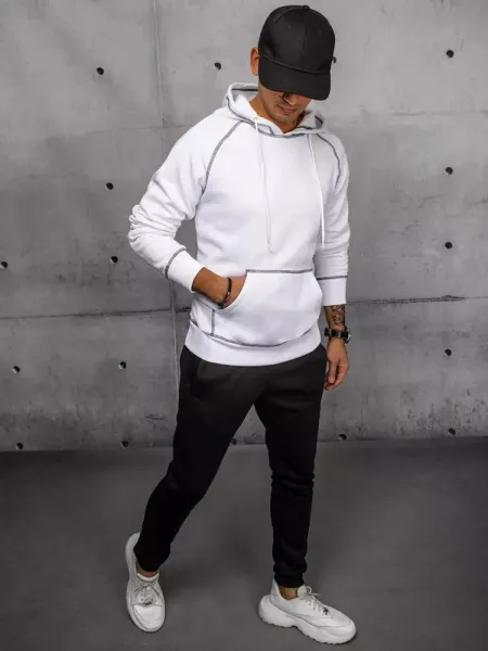 Štýlová mikina s kapucňou - biela