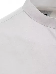 Krátka košeľa jednofarebná pre pánov svetlošedá