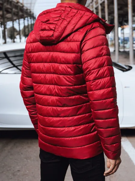 Trendy prechodná pánska bunda červená