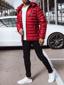 Trendy prechodná pánska bunda červená