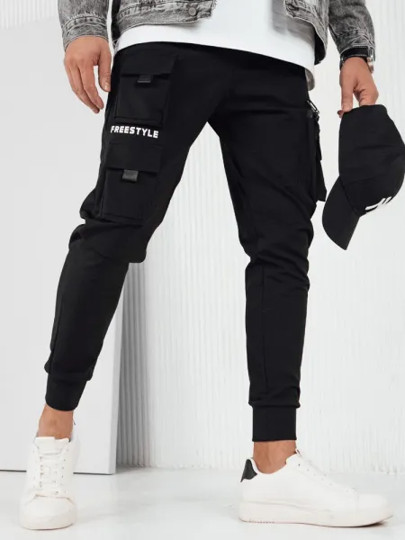 Trendy jogger kapsáčové nohavice pre pánov čierne