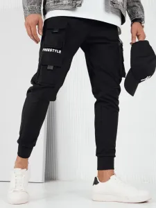 Trendy jogger kapsáčové nohavice pre pánov čierne