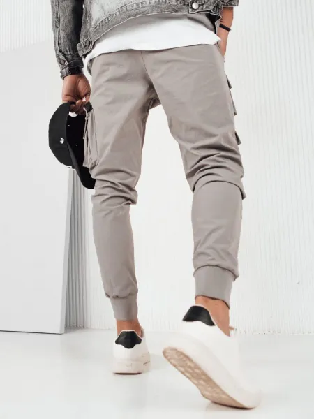 Trendy jogger kapsáčové nohavice pre pánov šedé