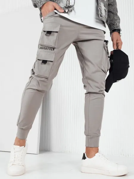 Trendy jogger kapsáčové nohavice pre pánov šedé