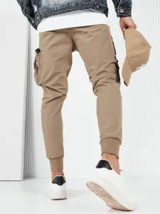 Trendy jogger kapsáčové nohavice pre pánov béžové