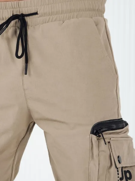 Trendy jogger kapsáčové nohavice pre pánov béžové