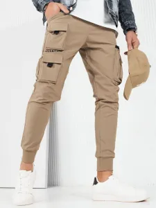 Trendy jogger kapsáčové nohavice pre pánov béžové