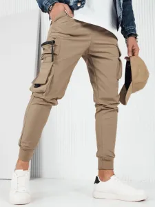 Trendy jogger kapsáčové nohavice pre pánov béžové