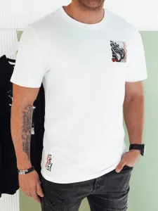 Pánske tričko s potlačou biele