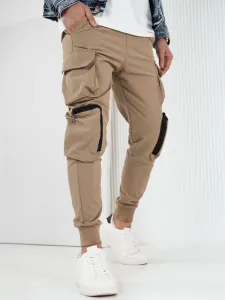 Trendy jogger kapsáčové nohavice pre pánov béžové