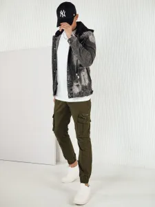 Trendy jogger kapsáčové nohavice pre pánov zelené
