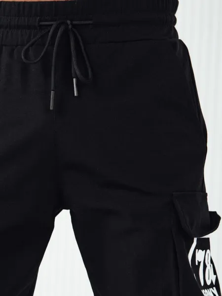 Trendy jogger kapsáčové nohavice pre pánov čierne