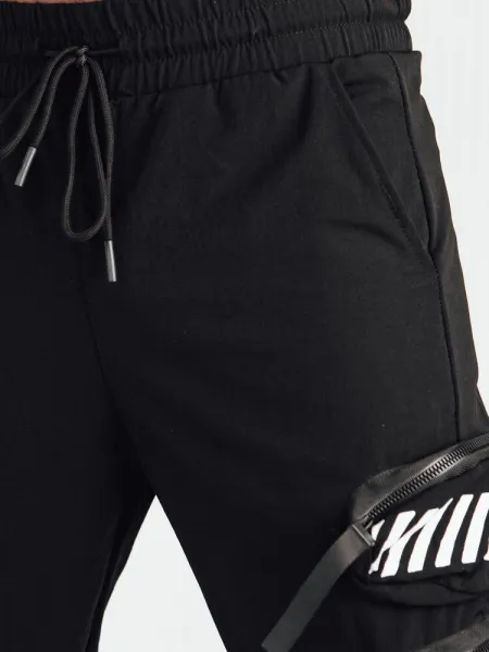 Trendy jogger kapsáčové nohavice pre pánov čierne