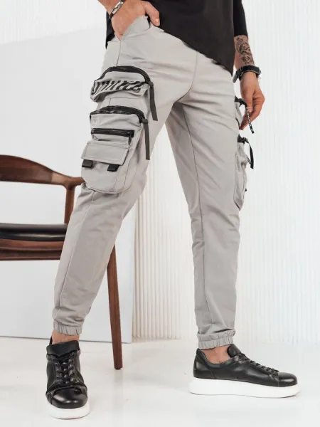 Trendy jogger kapsáčové nohavice pre pánov šedé