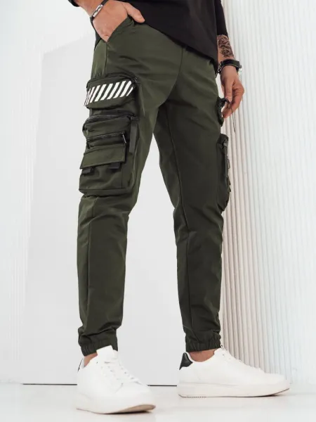 Trendy jogger kapsáčové nohavice pre pánov zelené
