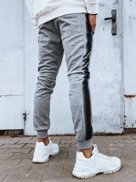 Pohodlné trendy pánske šedé tepláky