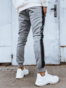 Pohodlné trendy pánske šedé tepláky