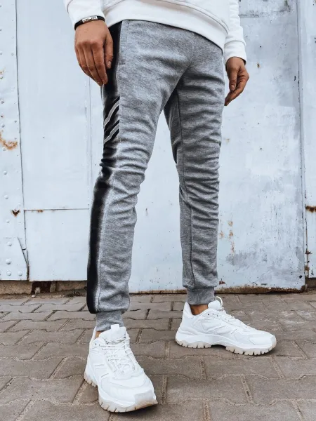 Pohodlné trendy pánske šedé tepláky