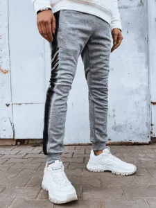 Pohodlné trendy pánske šedé tepláky