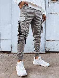 Trendy jogger kapsáčové nohavice pre pánov šedé
