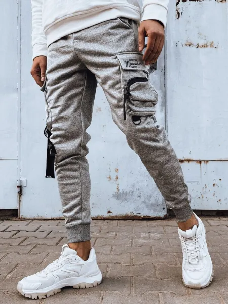 Trendy jogger kapsáčové nohavice pre pánov šedé