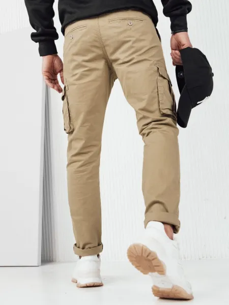 Trendy jogger kapsáčové nohavice pre pánov béžové