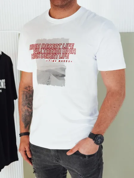Trendy tričko s krátkym rukávom pre pánov biele