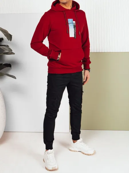 Mikina s kapucňou a s nápisom bordová