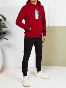 Mikina s kapucňou a s nápisom bordová